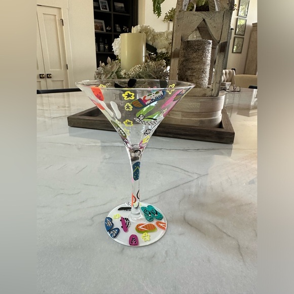 Lolita Other - LOLITA “Flip Flops” Martini Glass (Hand Painted)